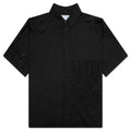Lace Button Up Black