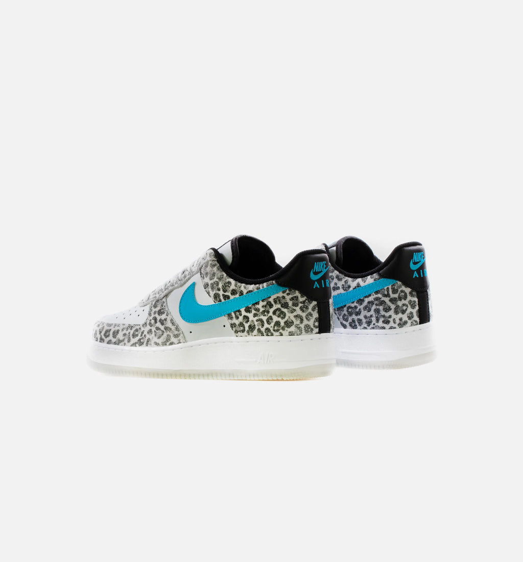 Air Force 1 07 Premium Mens Lifestyle Shoes Pure Platinum Black Particle Grey Light Blue Fury