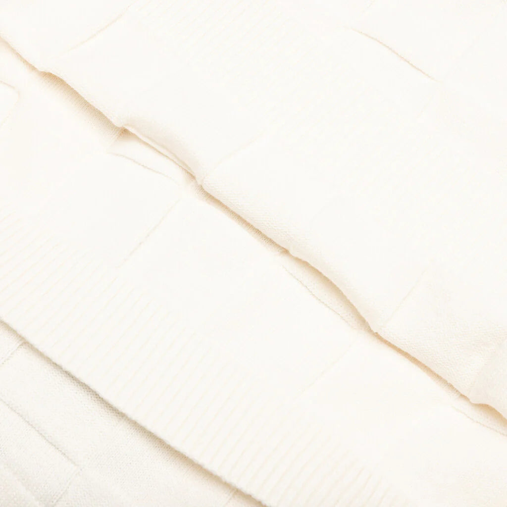 Palmer Checked L S Sweater Polo Clubhouse Cream