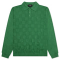 Palmer Checked L S Sweater Polo Augusta Green