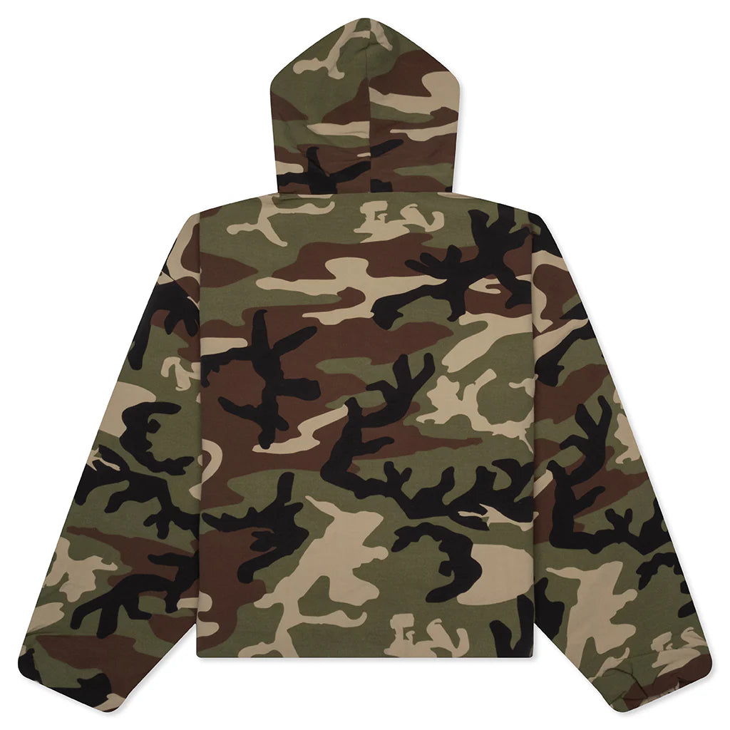 Military Nylon Hooded Anorak Woodland Camo