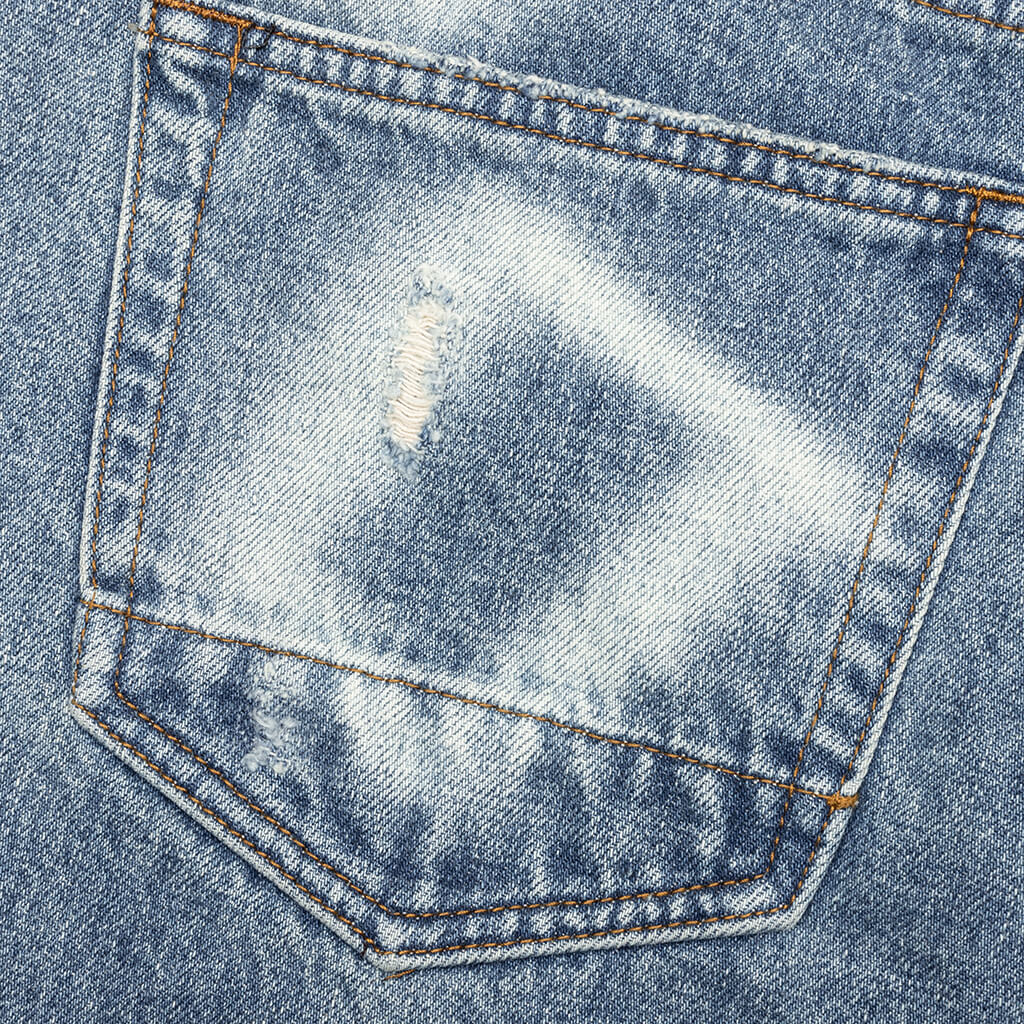 Berry Wide Denim Short Vintage Med Blue