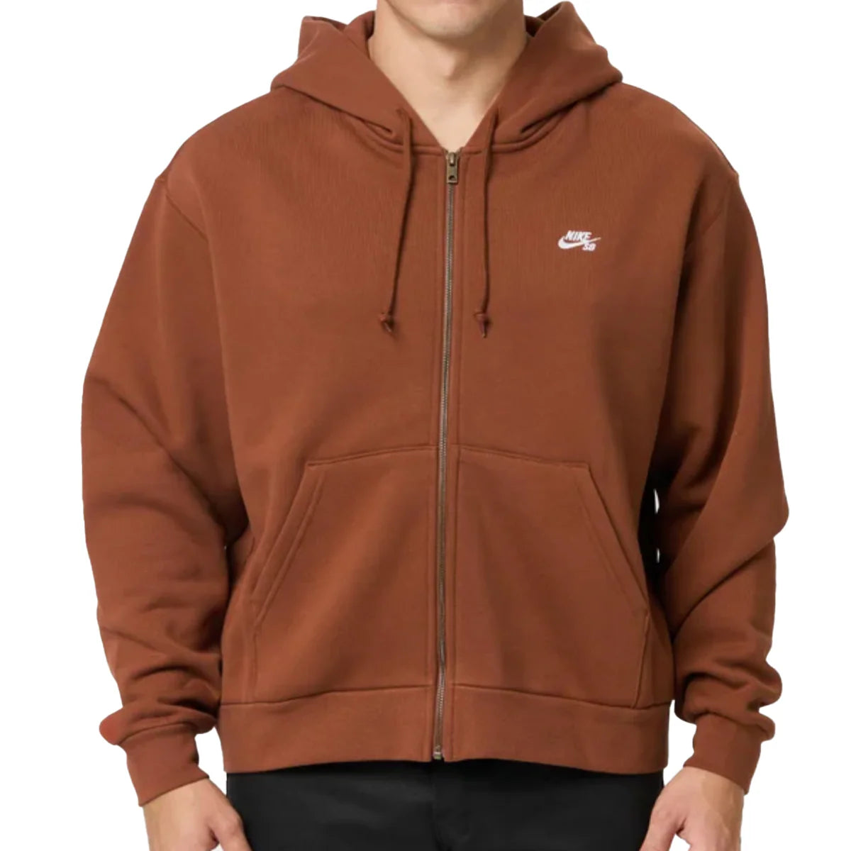 Nike SB Essential Logo Hood Zip Up Cinnamon