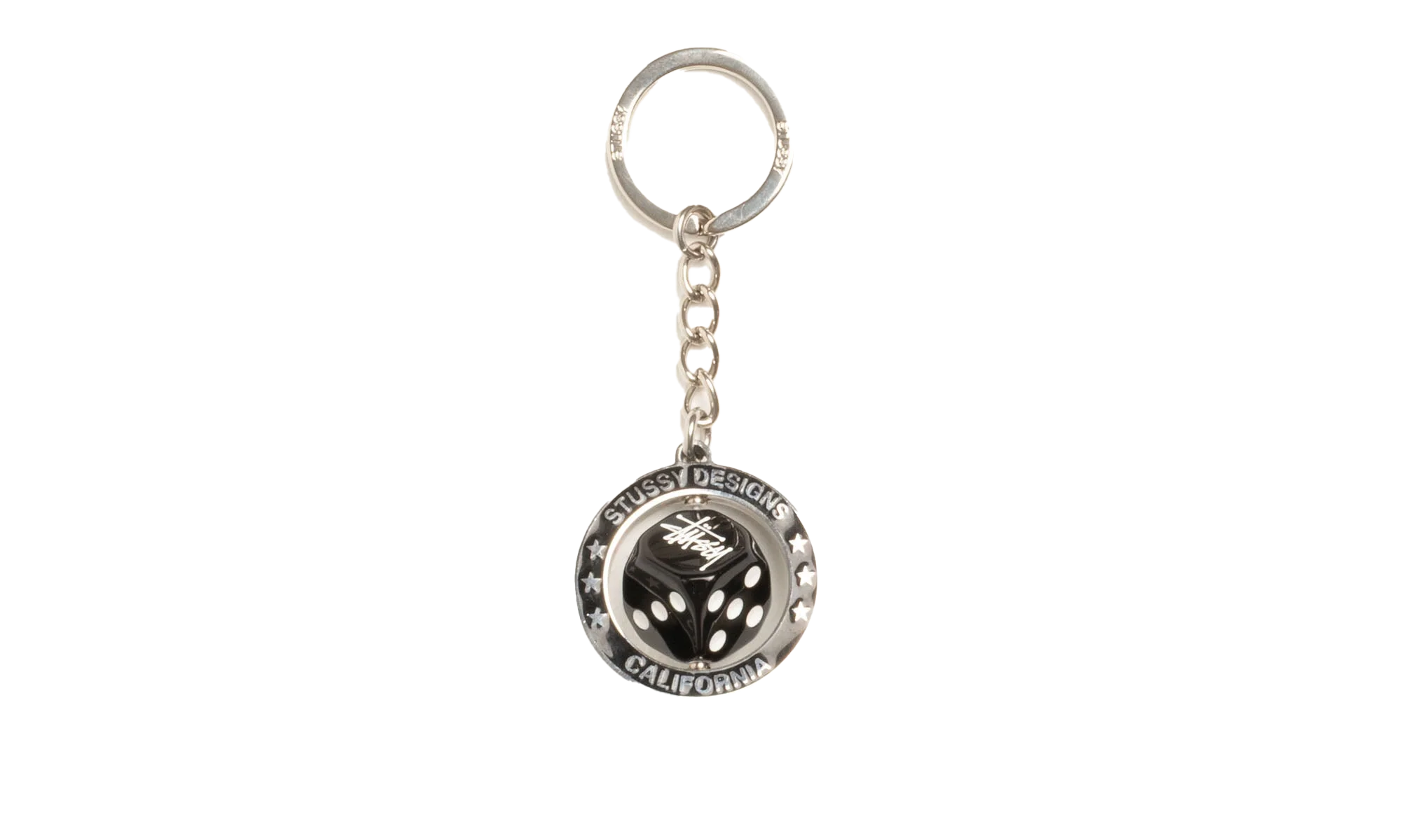 SPINNING DICE KEYCHAIN "Silver" STUS331