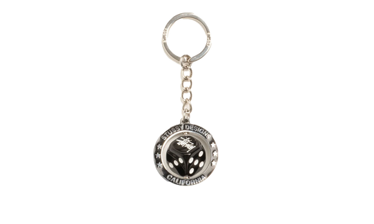 SPINNING DICE KEYCHAIN "Silver" STUS331