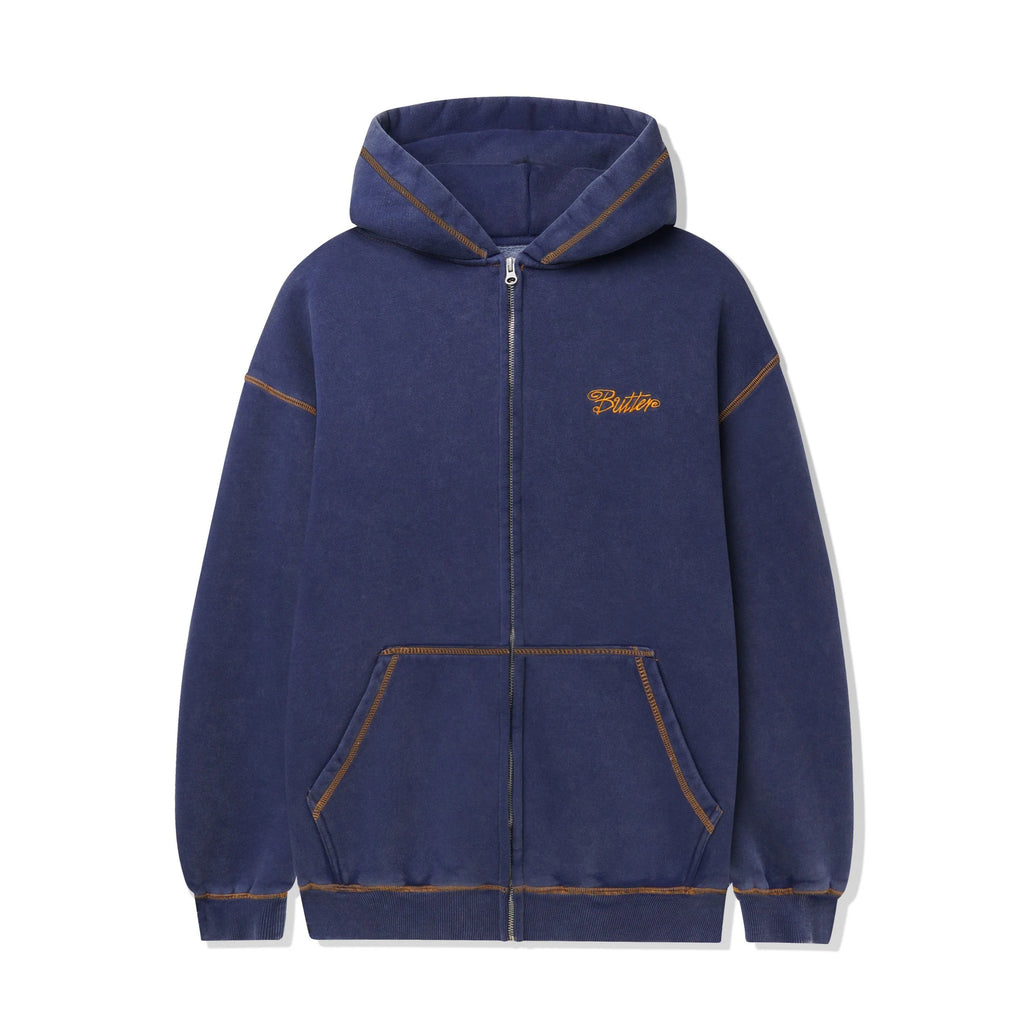 Butter Goods Jive Zip Thru Hood Washed Blue