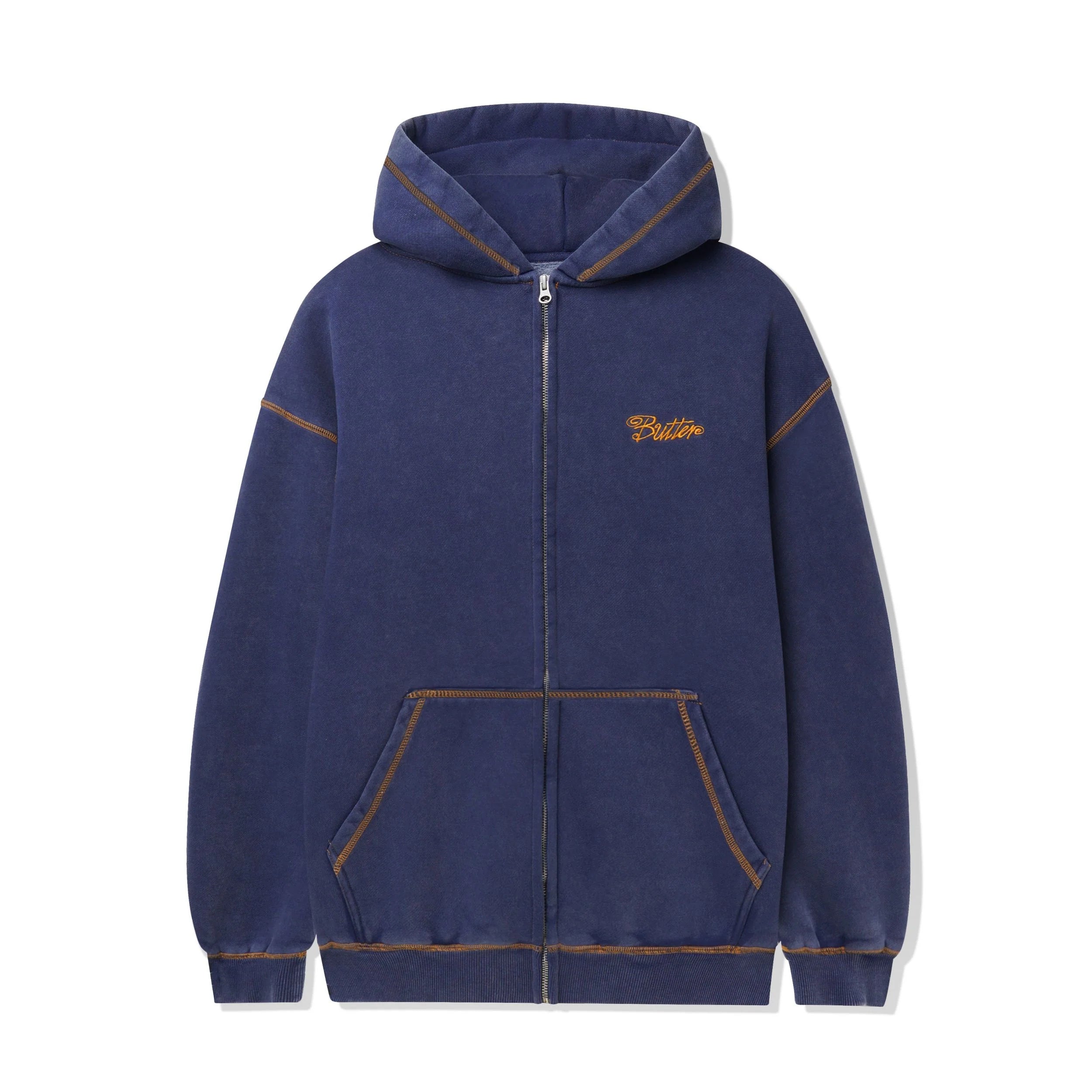 Butter Goods Jive Zip Thru Hood Washed Blue