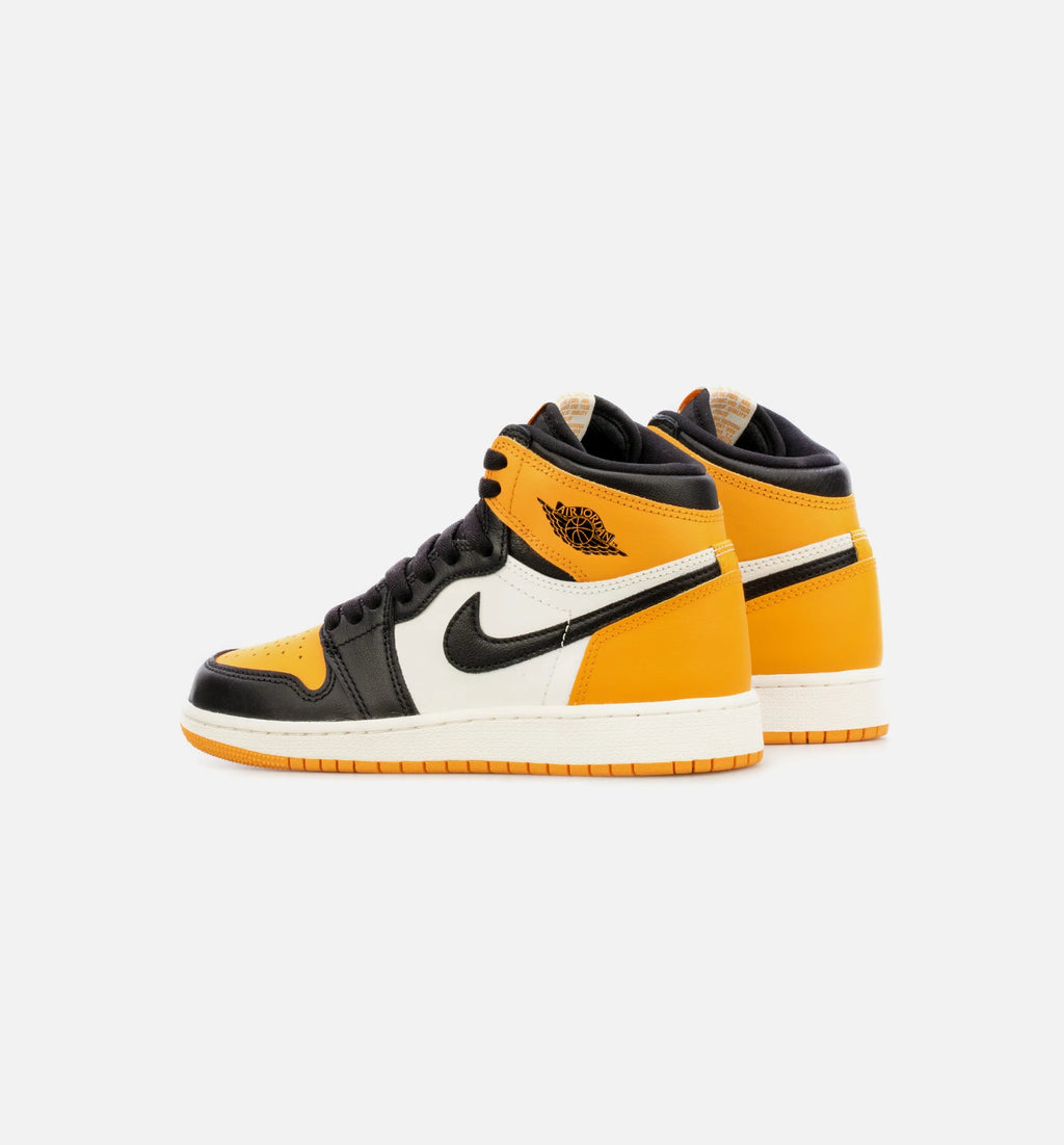 Air Jordan 1 Retro High Taxi Grade School Lifestyle Shoe Black Yellow Free Shipping