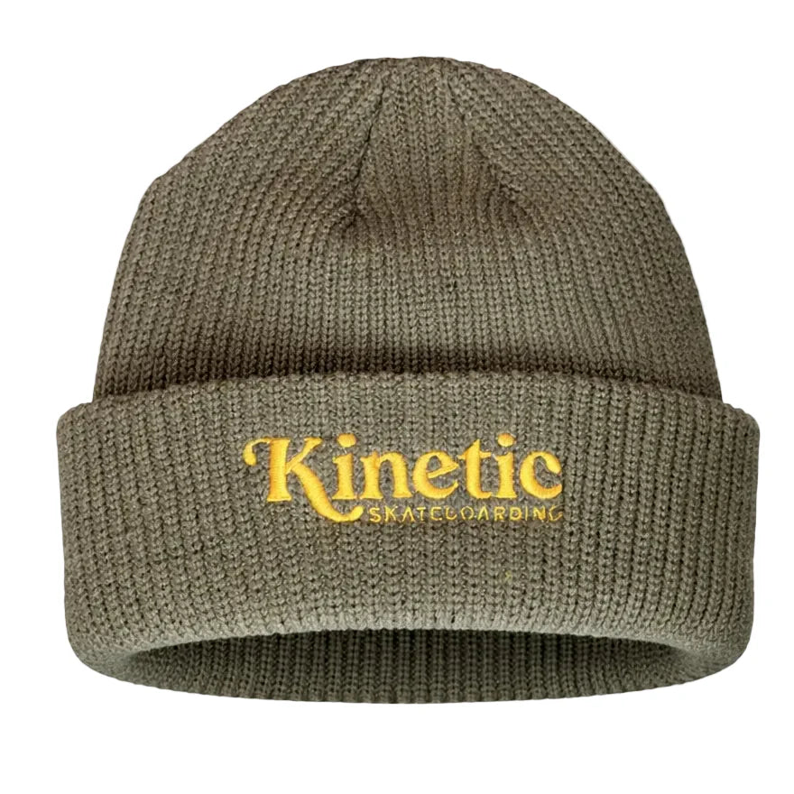 Kinetic Logo Cuff Beanie Olive Yellow