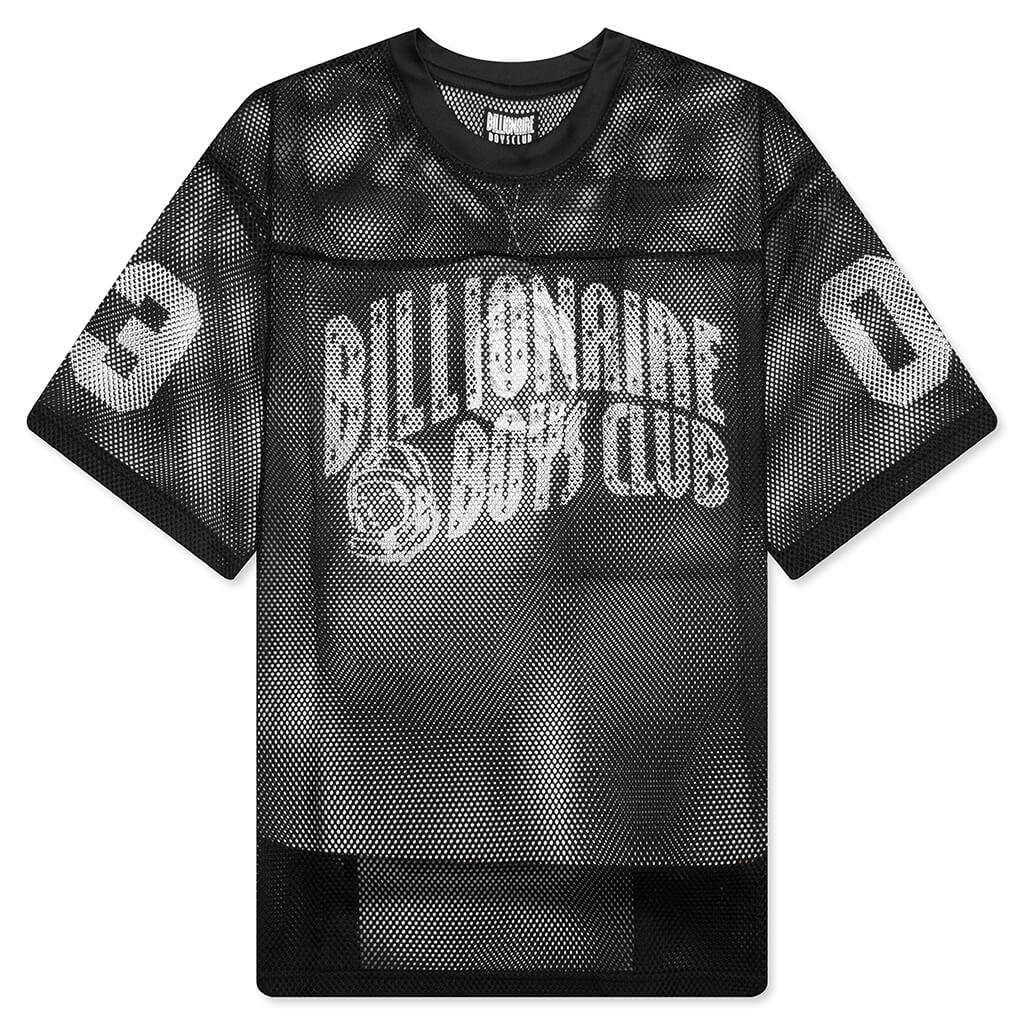 Varsity S S Crop Fit Knit Football Jersey Black