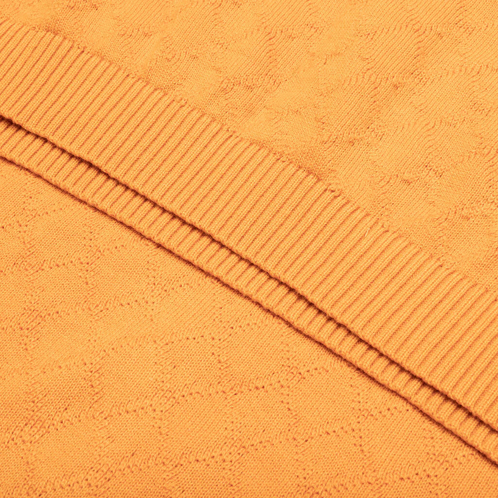 Hogan Pointelle Raglan Sleeve Sweater Polo Jasper Orange
