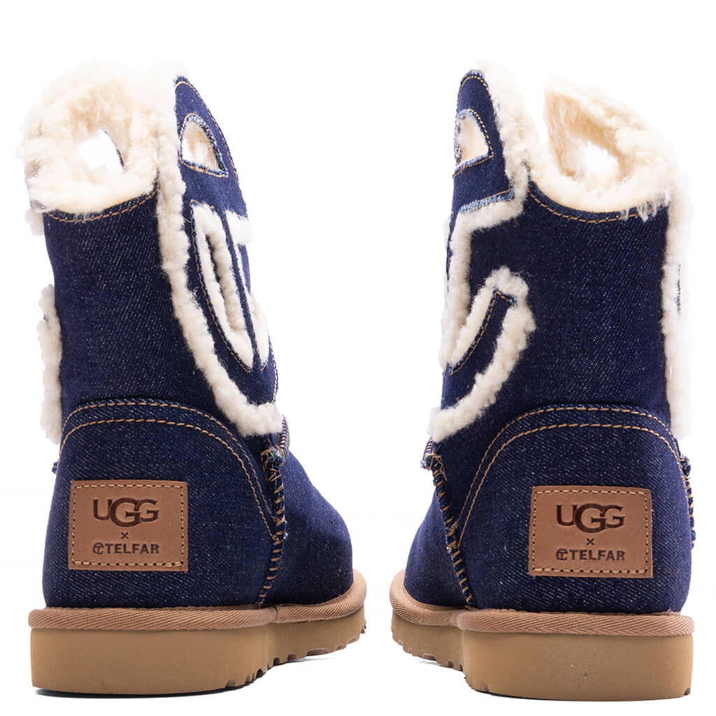 UGG x Telfar Logo Mini Boot Indigo Denim