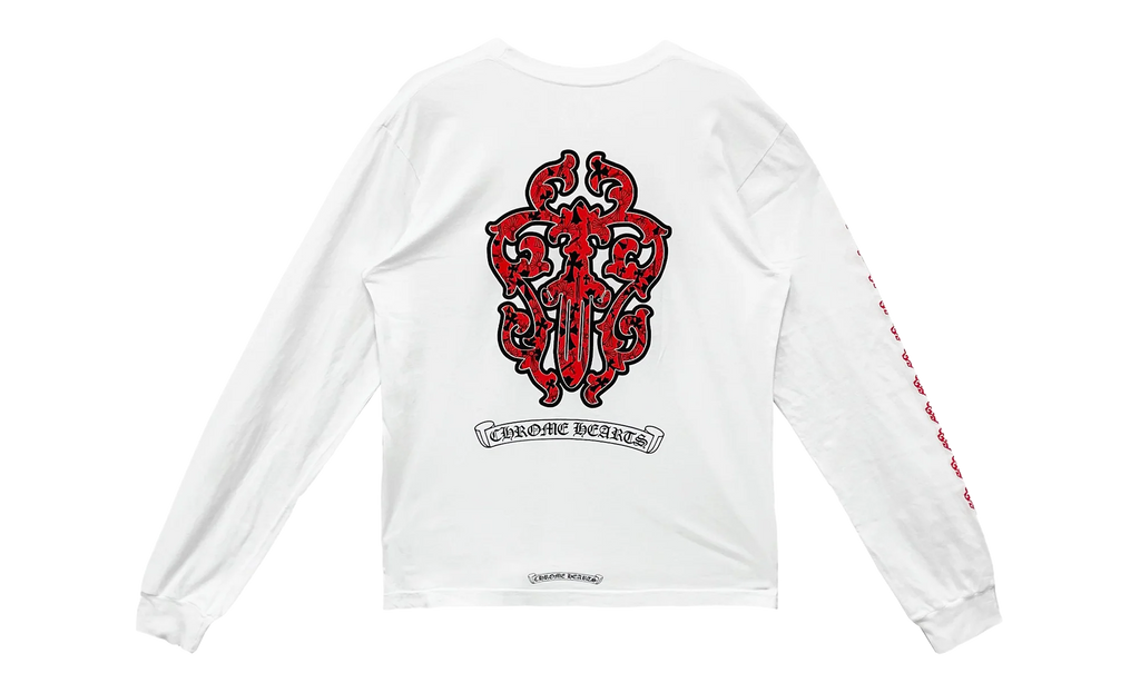 Red Dagger Long Sleeve T-Shirt "White" CHRM0738