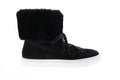 Aquatalia Valarie Suede Shearling Womens Black Suede Zip Laced Boots