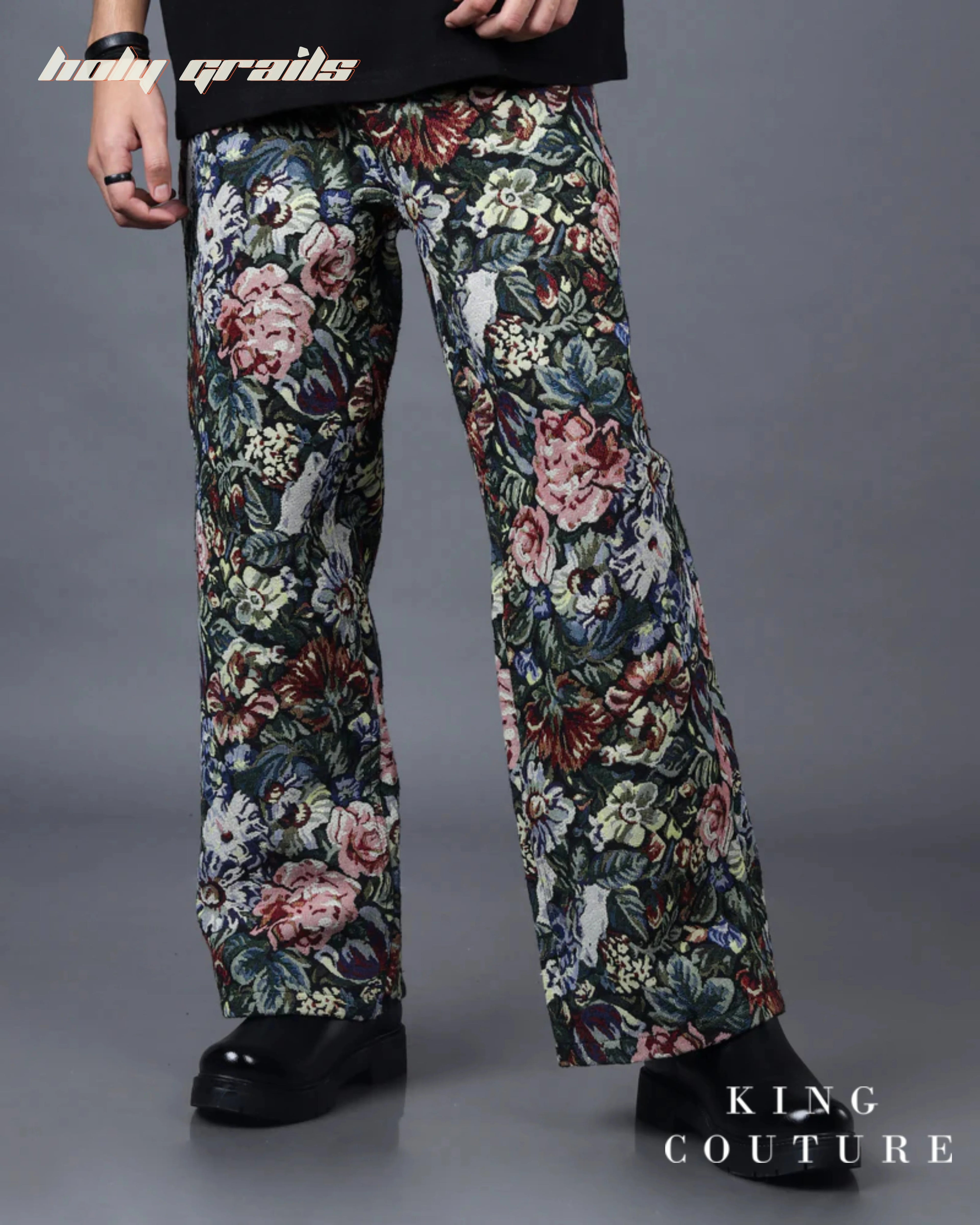 Straight Fit Floral Jacquard Pant HG x King Couture