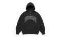 Cracked Raglan Zip Up Hooded Sweatshirt "SS26 - Black" SU27504