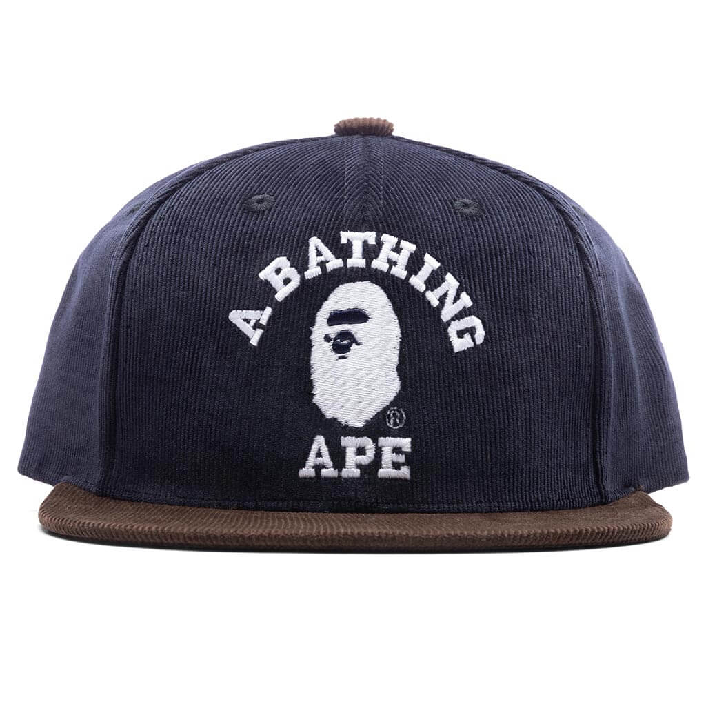 Corduroy College Snap Back Cap Navy