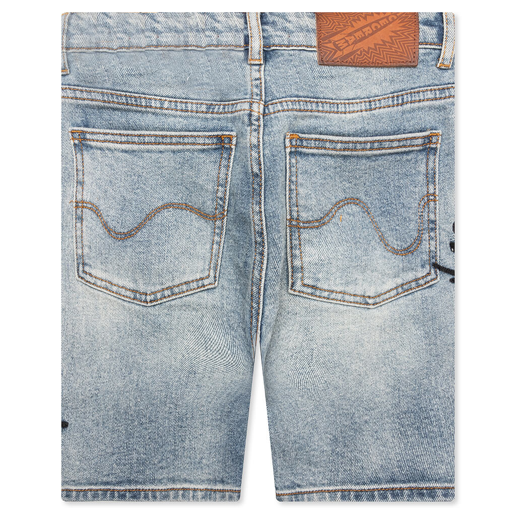 Kids Pow Jean Shorts Blue Chocolate