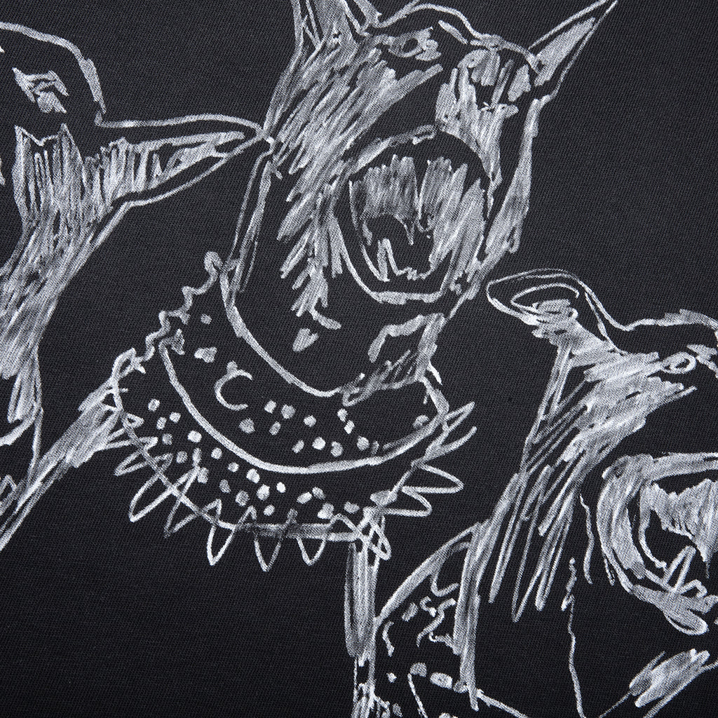 Hand Drawn Thoroughbred Dogs T Shirt Aged Black
