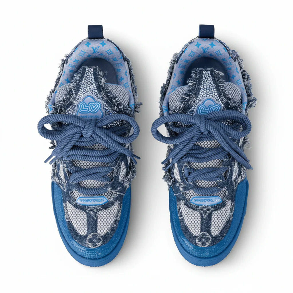 LV Skate Sneaker Blue Swarovski Crystals