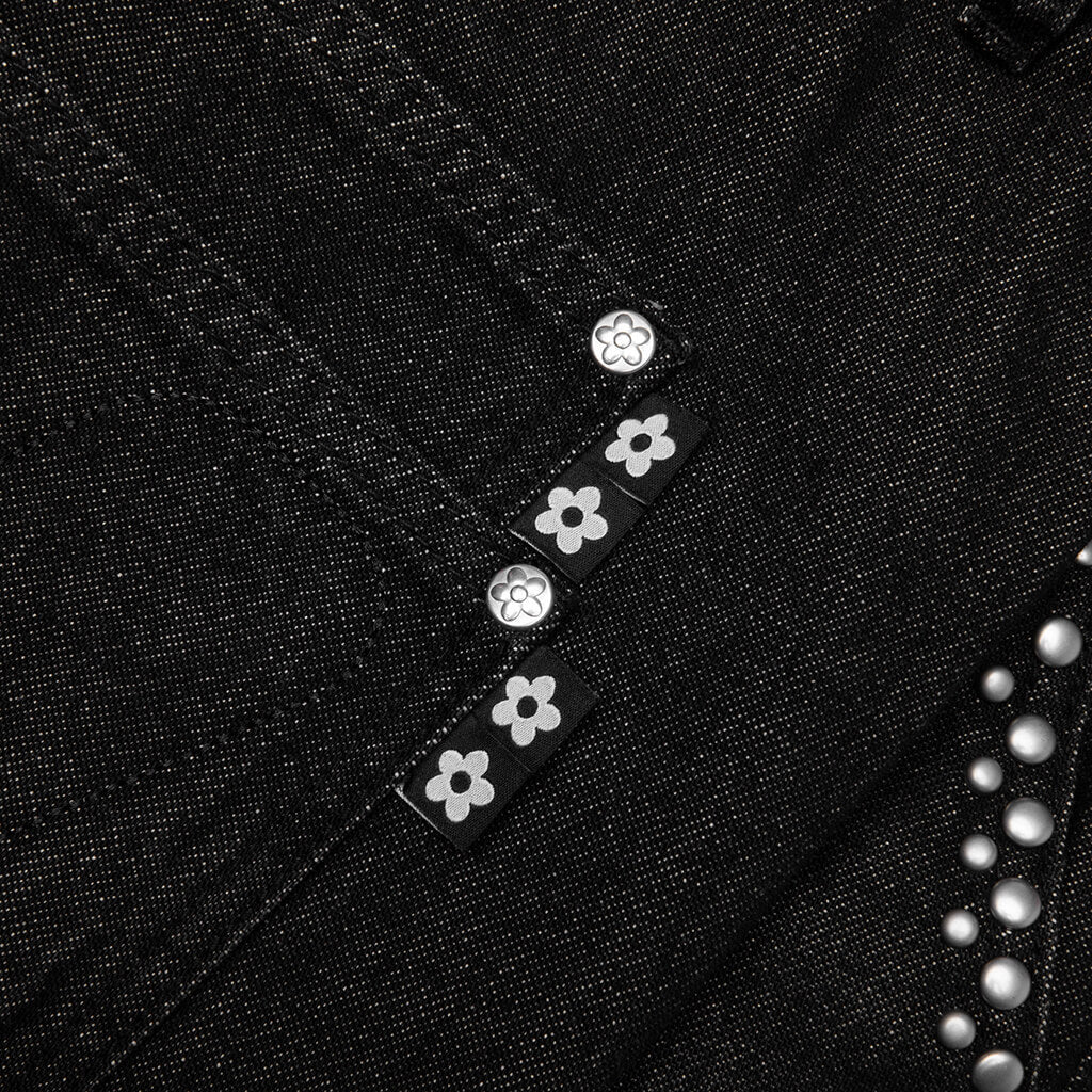 Paint Boxer Denim Shorts Black