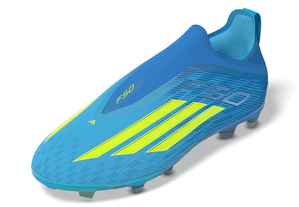 adidas F50 Elite Laceless FG Firm Ground Youth Soccer Cleats Blue Yellow Aqua