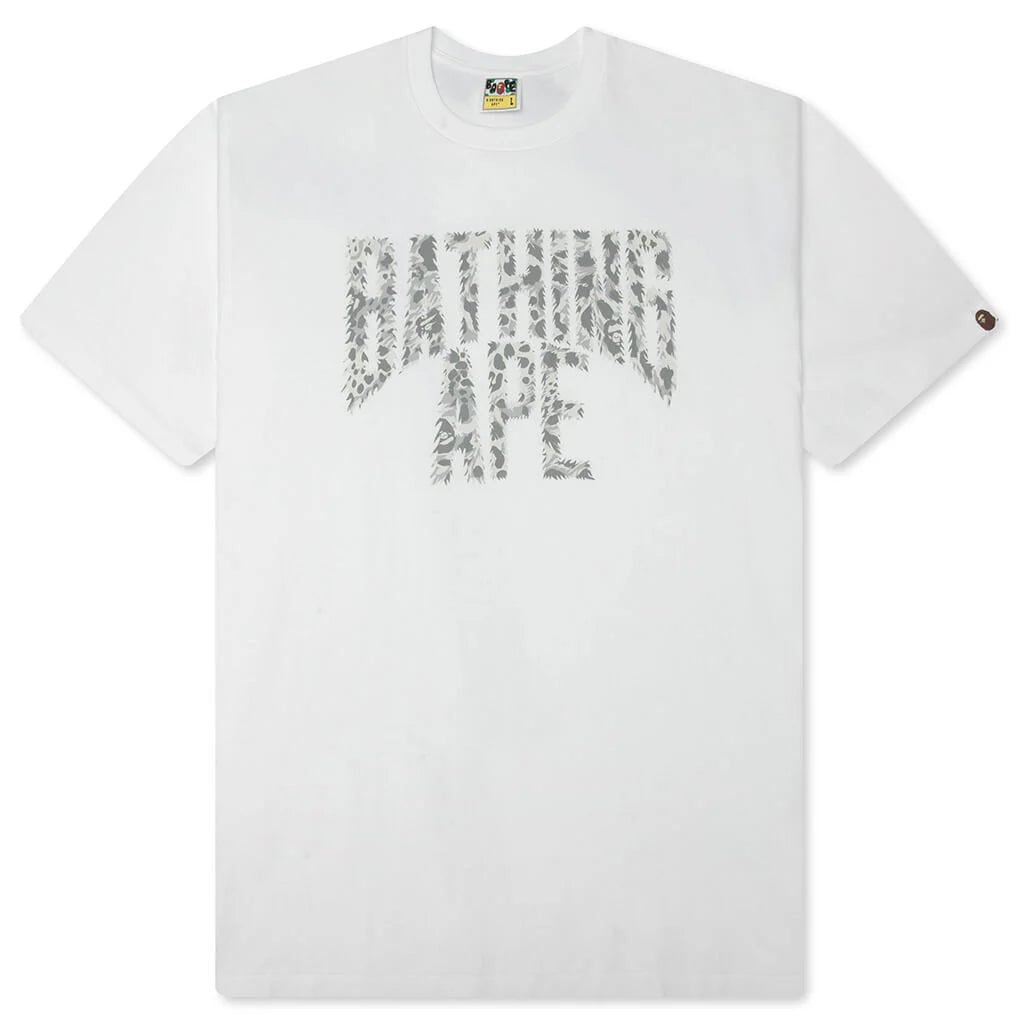 Wild Leopard Pattern NYC Logo Tee White Gray