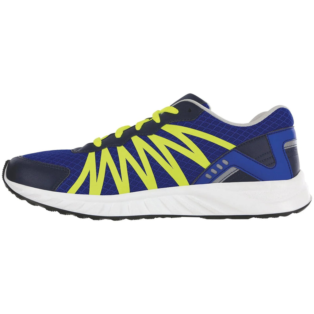 Men's Pursuit Lace Up Sneaker in Blue / Neon Yellow