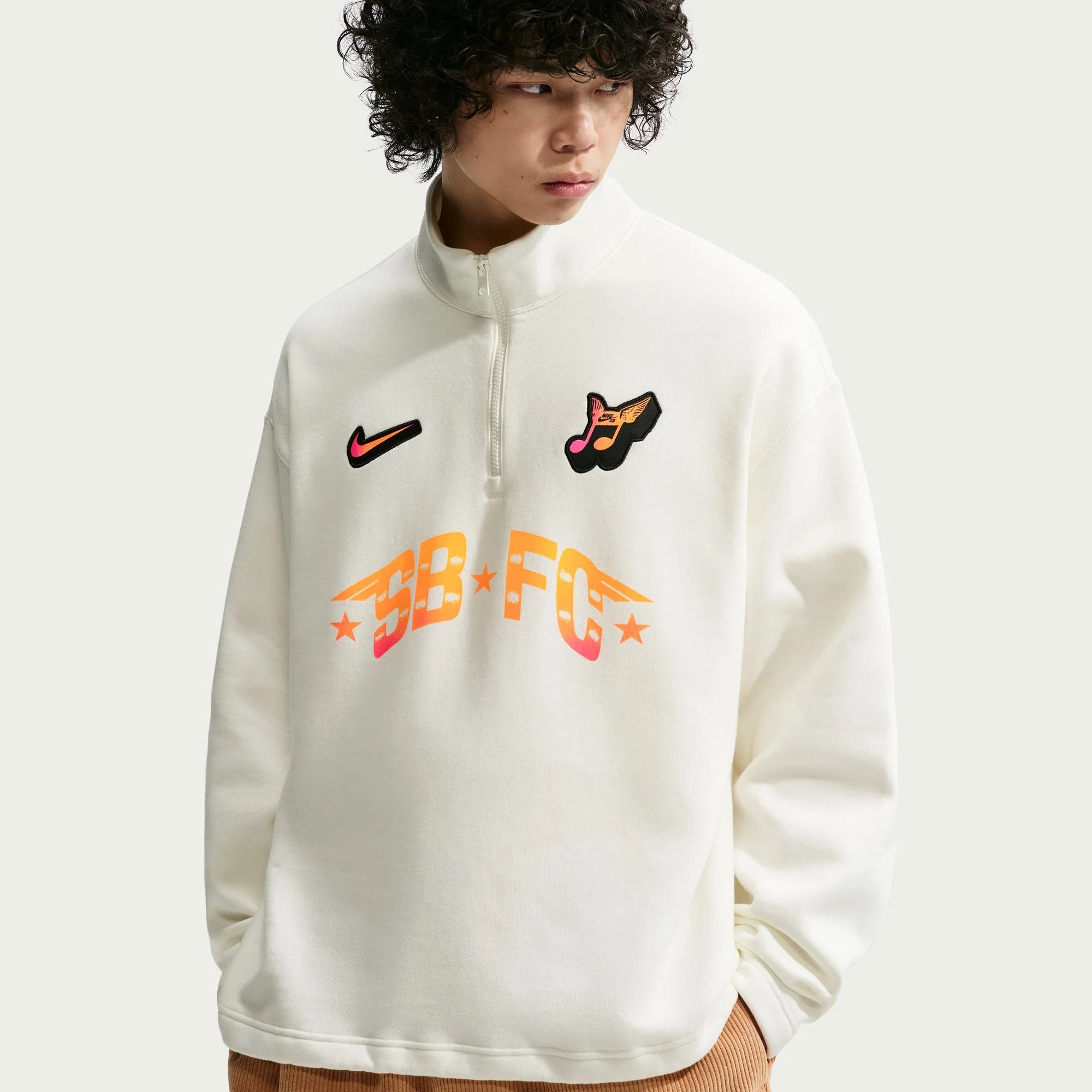 Nike SB Club 58 Skate 1 2 Zip Fleece Crew Neck Sweatshirt Sail