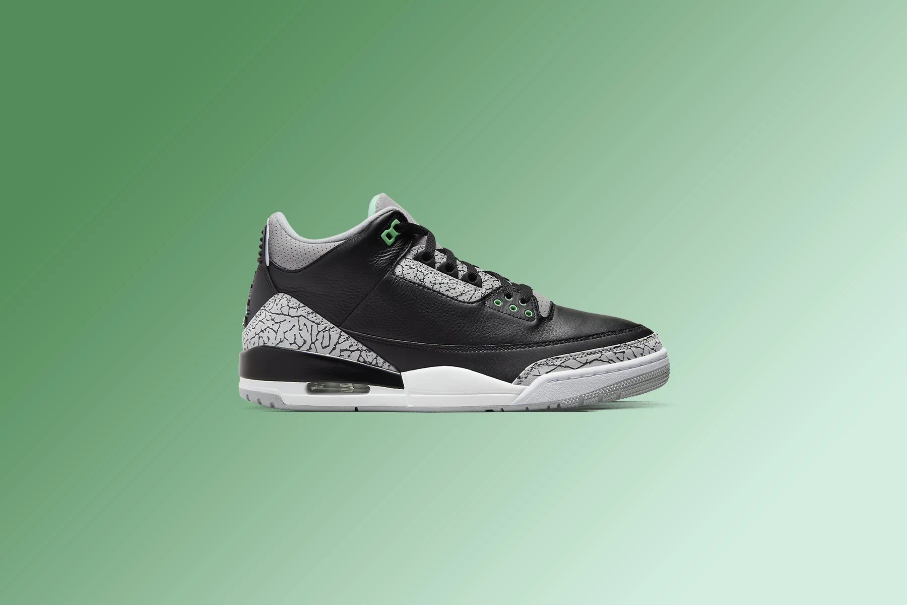 Air Jordan 3 Retro Green Glow Black Green Glow Wolf Grey