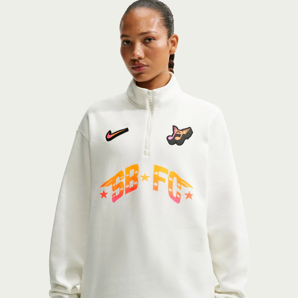 Nike SB Club 58 Skate 1 2 Zip Fleece Crew Neck Sweatshirt Sail