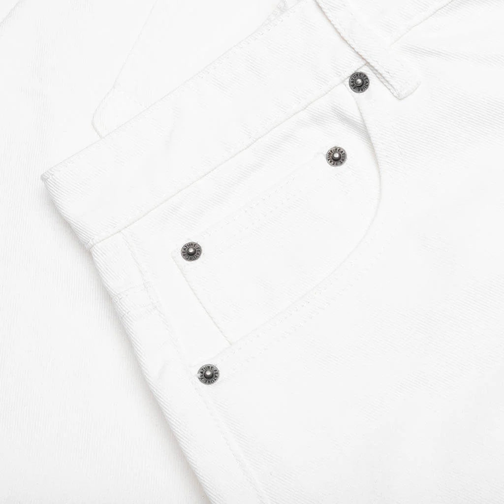 Berry Wide Denim Short Washed White