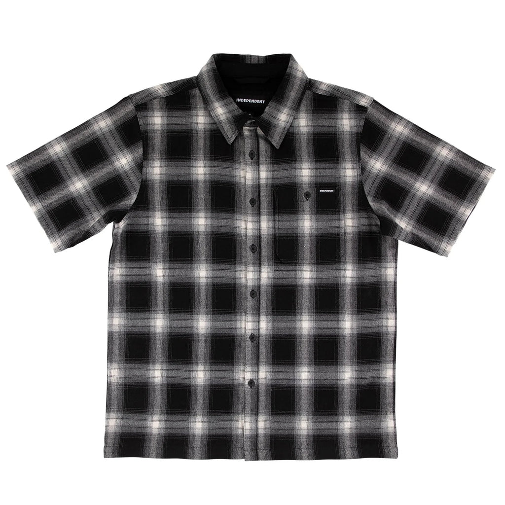 Independent Belmont S S Flannel Top Black Smoke