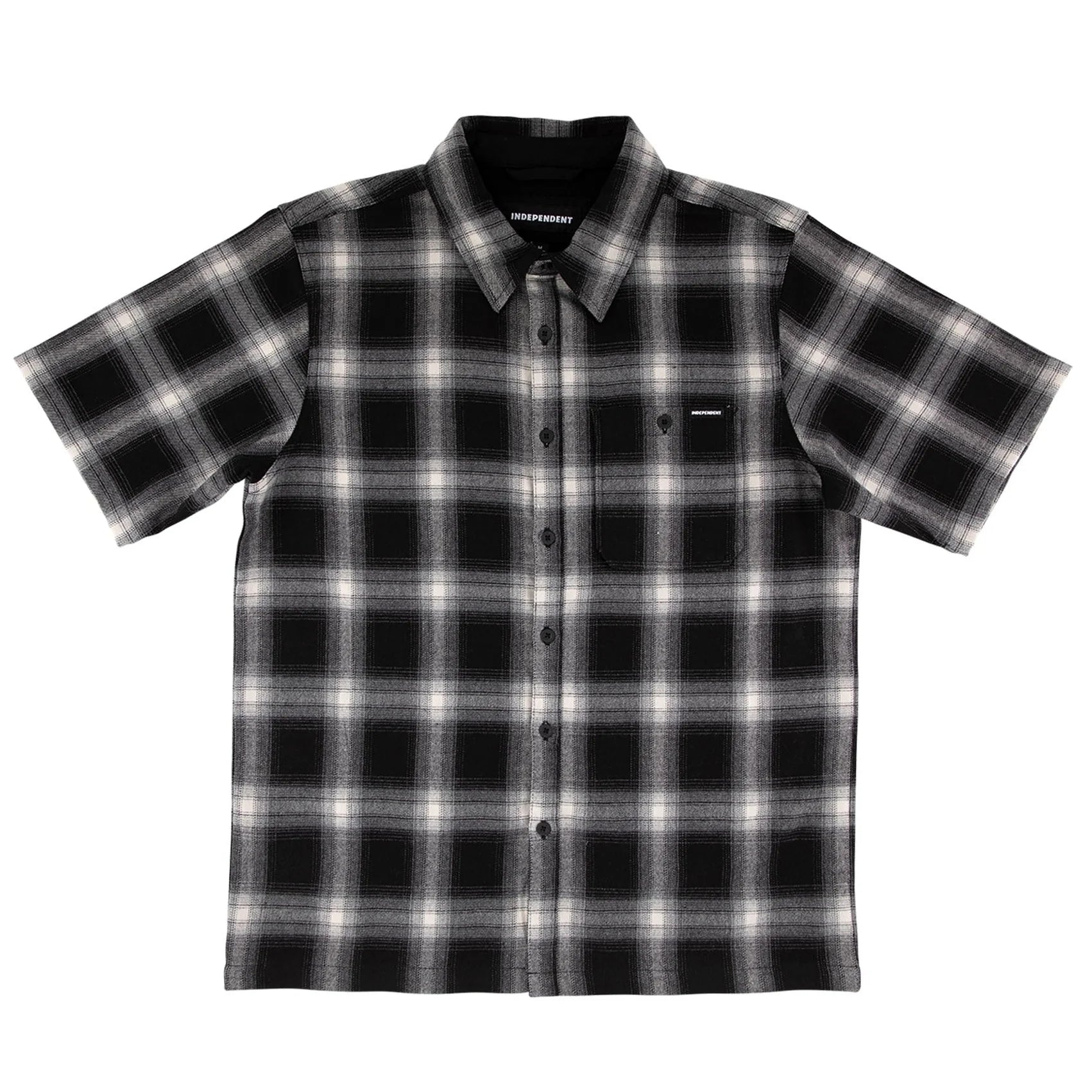 Independent Belmont S S Flannel Top Black Smoke