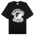 Water Print College Logo Relaxed Fit Tee Black