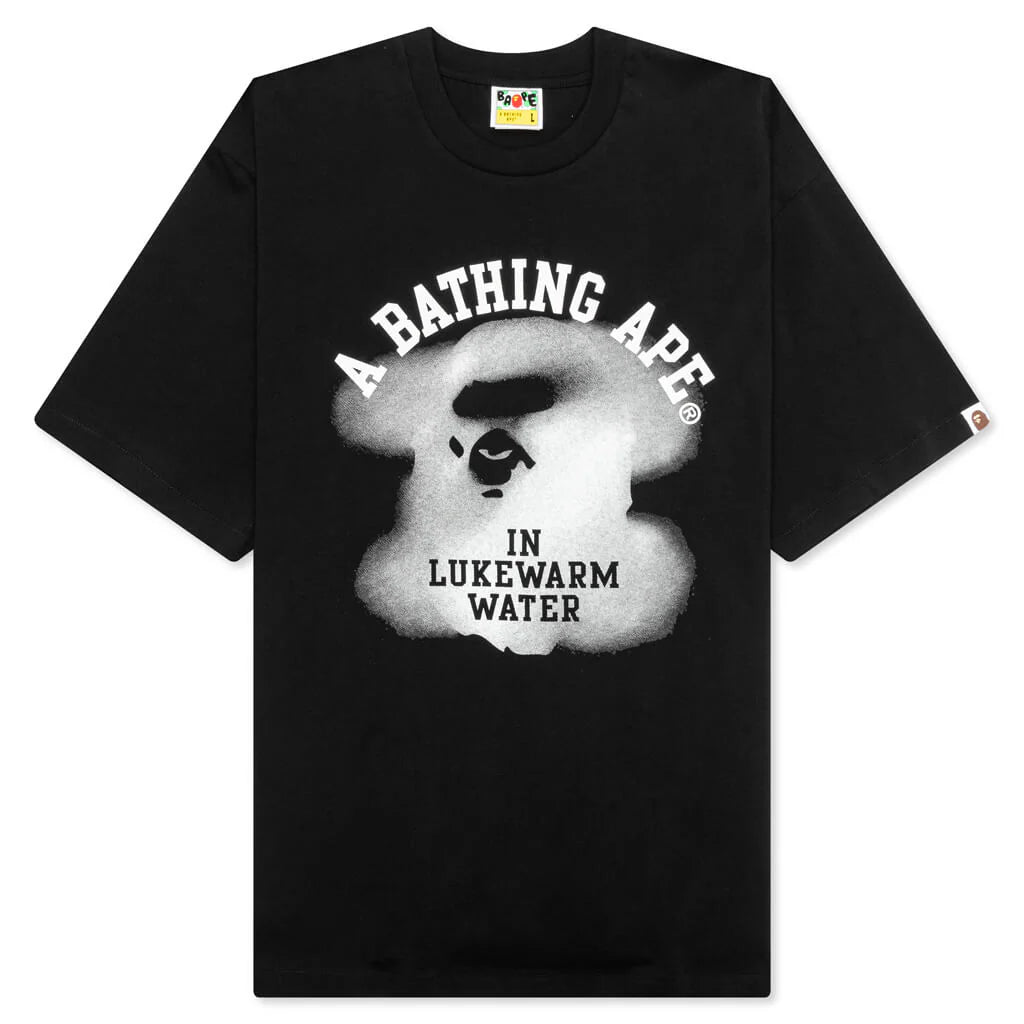Water Print College Logo Relaxed Fit Tee Black