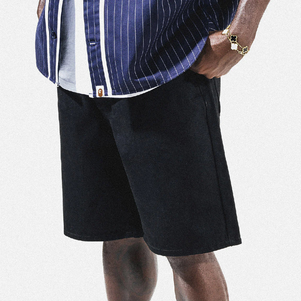 Berry Wide Denim Short Jet Black