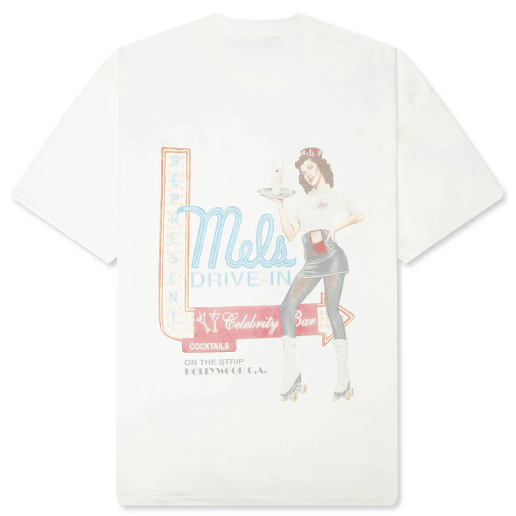 Represent x Mels Diner T Shirt Flat White