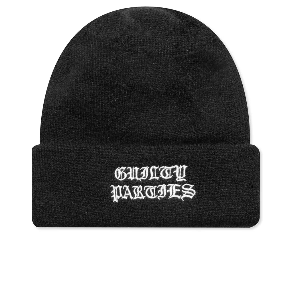 Mohair Knit Watch Cap Black