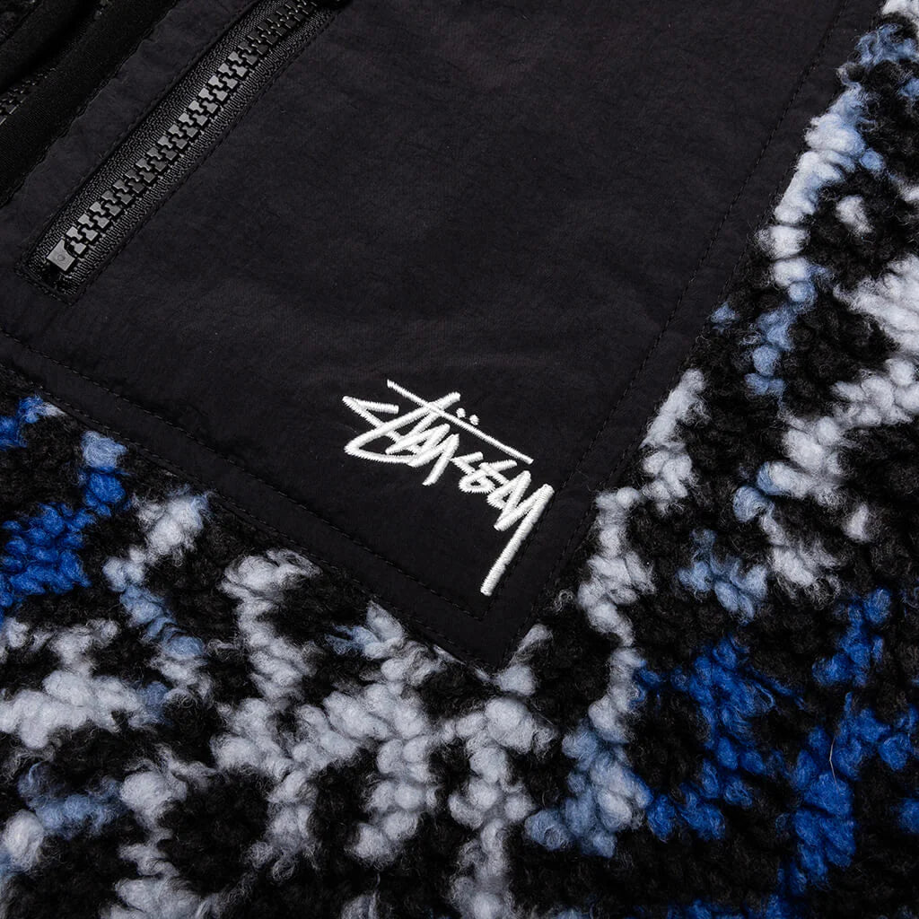 Sherpa Reversible Jacket Blue Leopard