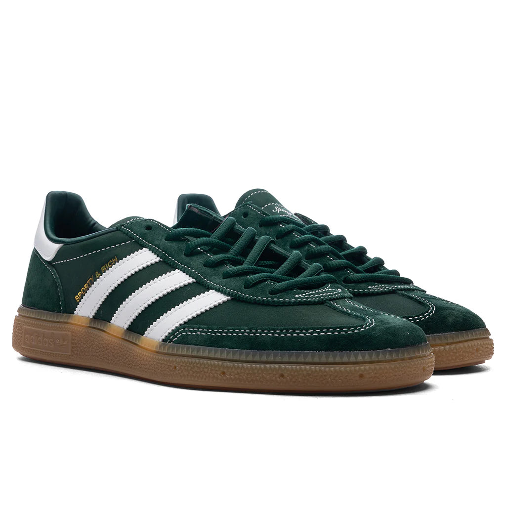 Adidas x Sporty Rich Handball Spezial Dark Green Cloud White Gum