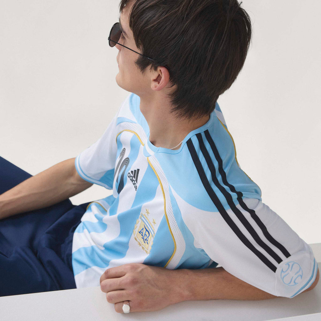 adidas Argentina Home Messi Mens Soccer Jersey 2006 White Sky Blue