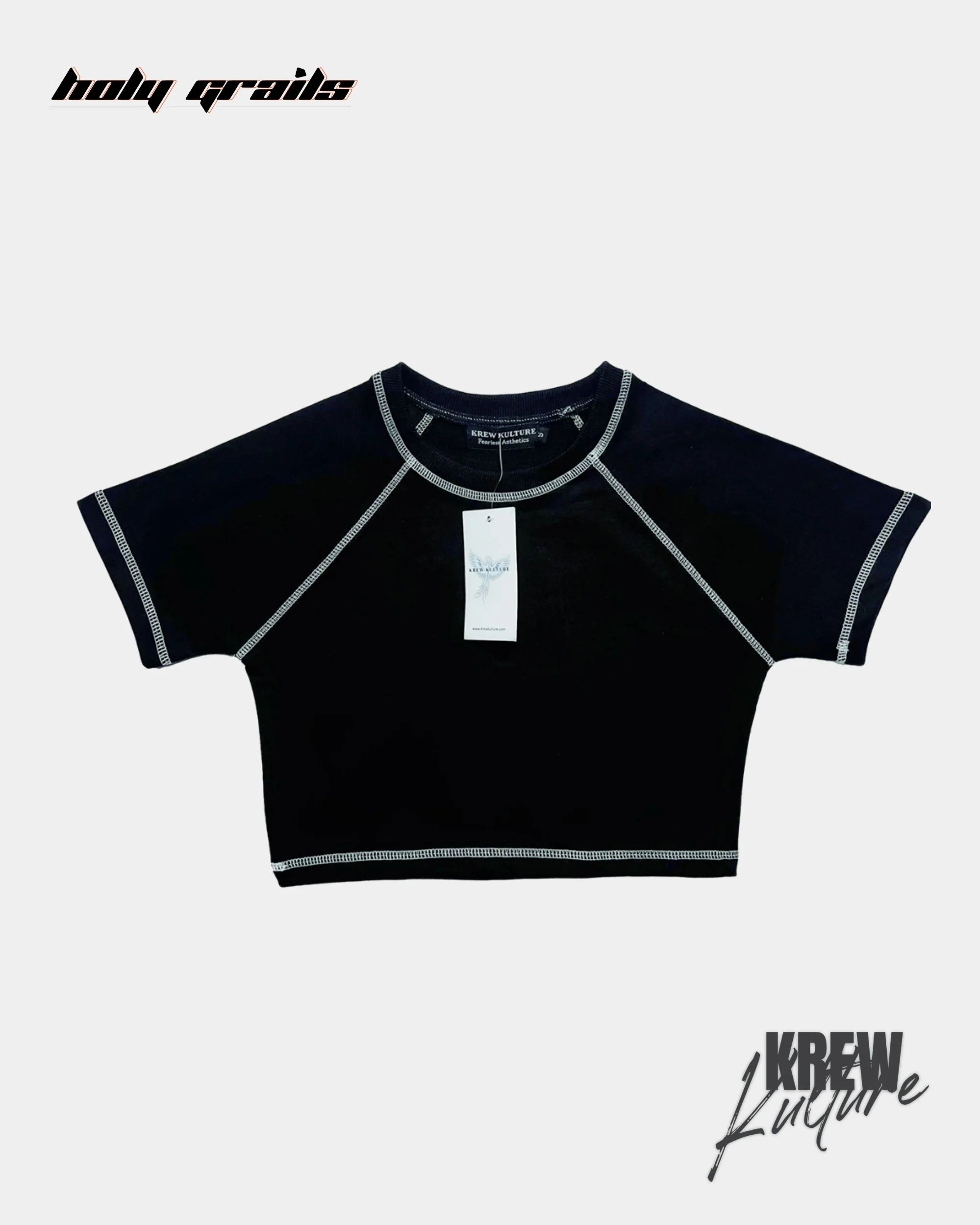 Black White Era Crop Top HG x Krewe Kulturr