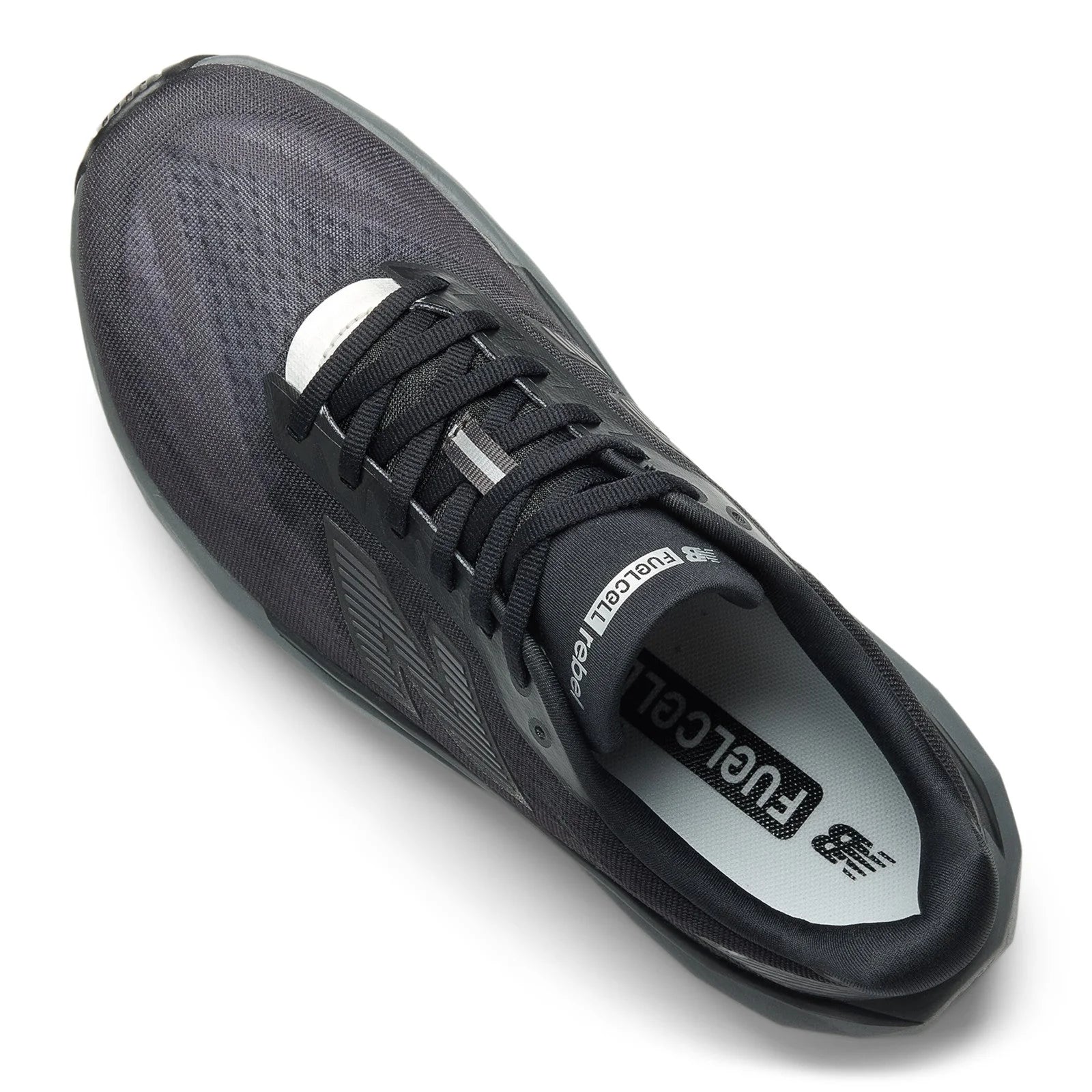 Men's FuelCell Rebel v5 in Black with Castlerock and Silver Metallic