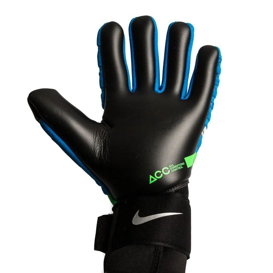 Nike Phantom Elite Goalkeeper Soccer Gloves Blue Black Silver