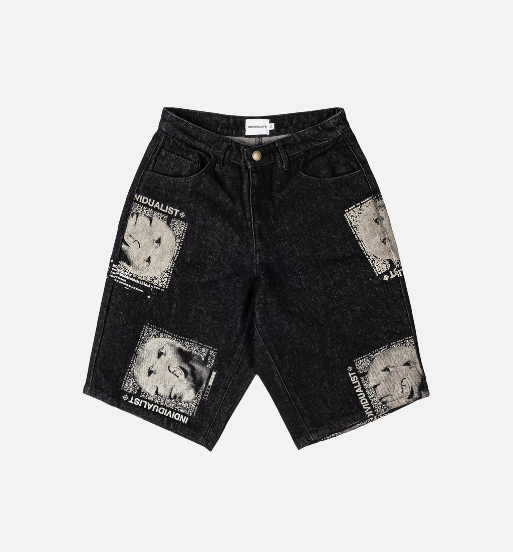 Picasso Denim Mens Shorts Black