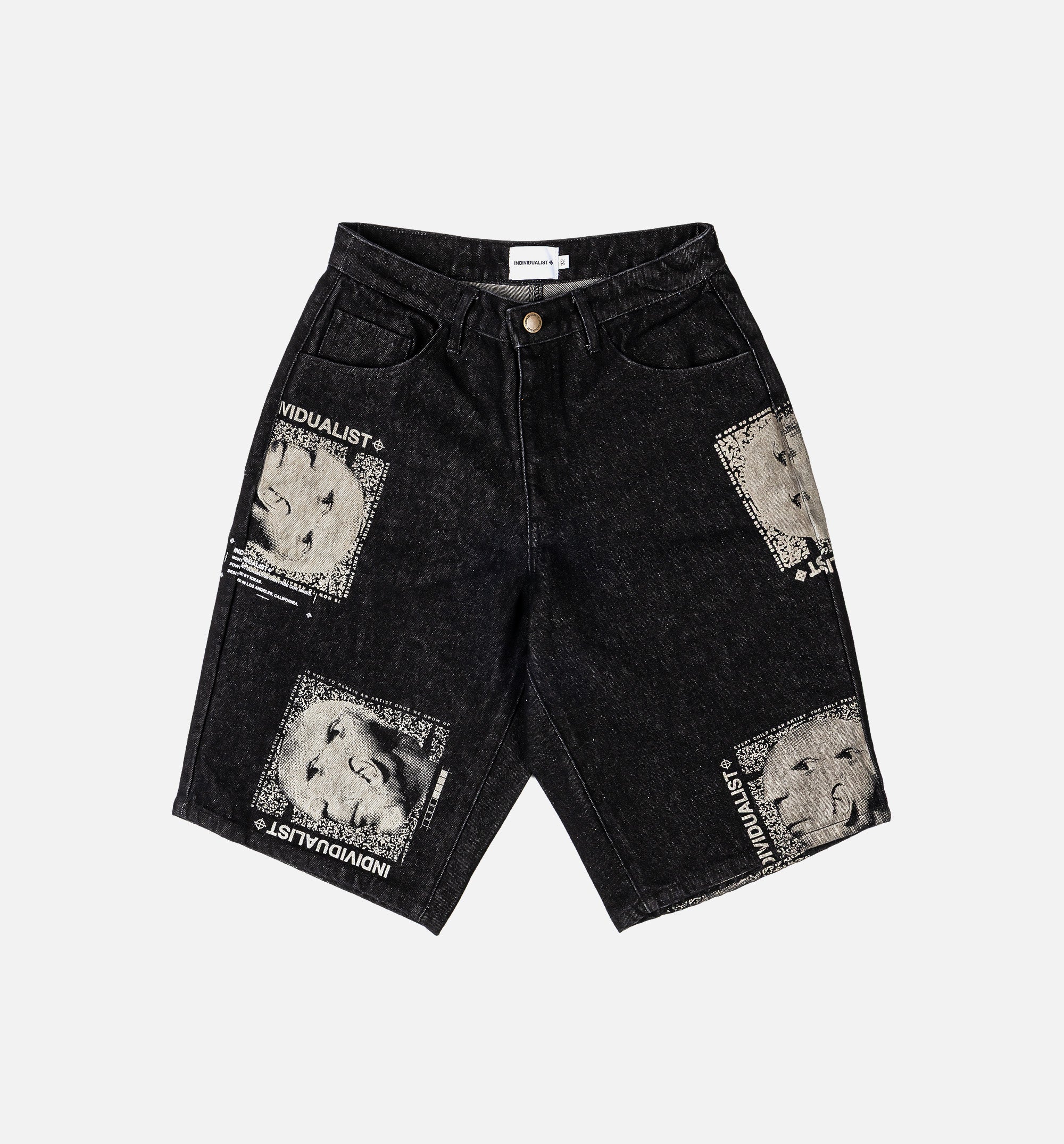 Picasso Denim Mens Shorts Black