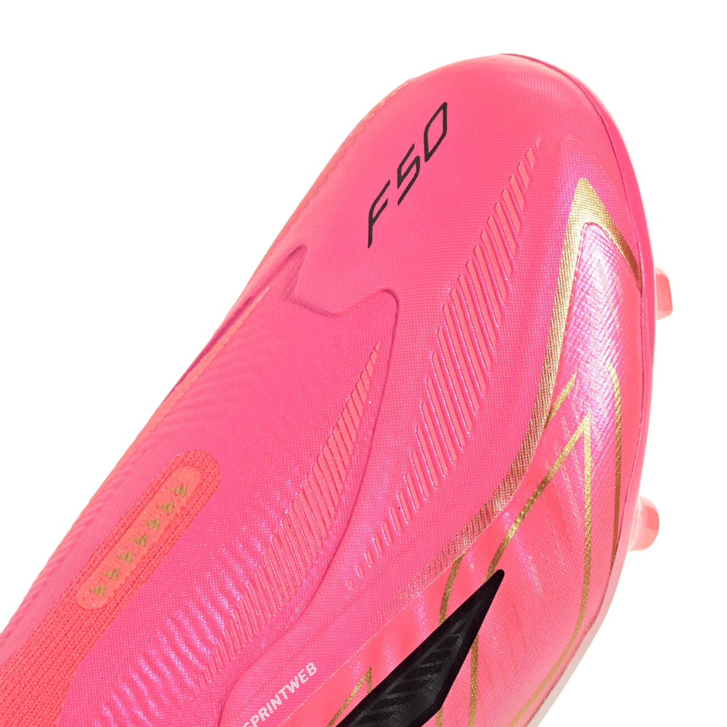 adidas F50 Hyperfast Elite Laceless Firm Ground Youth Soccer Cleats Turquesa Black Gold