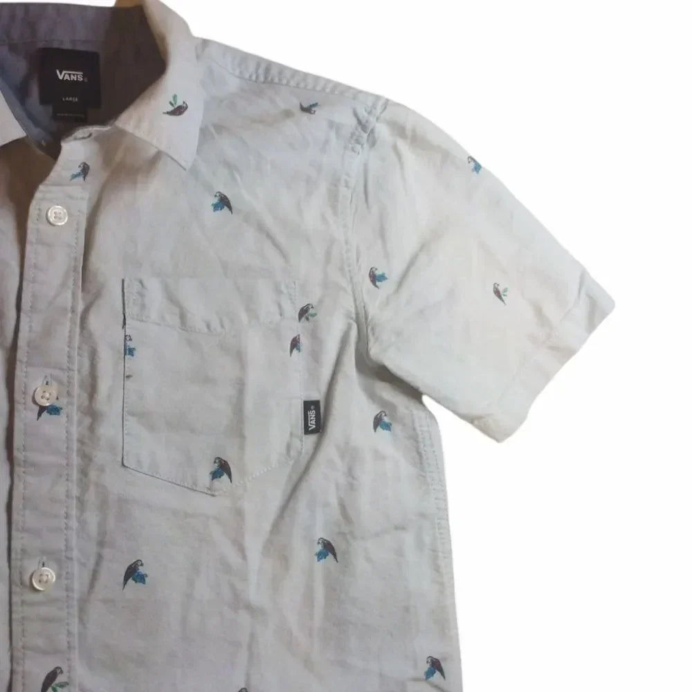 Vans Houser Boys Short Sleeve Button Up Baby Blue