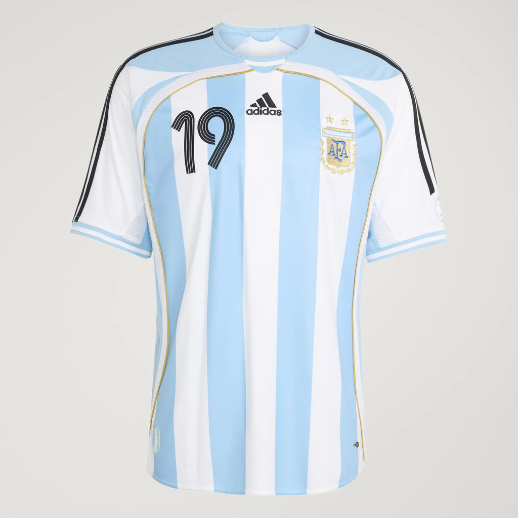 adidas Argentina Home Messi Mens Soccer Jersey 2006 White Sky Blue